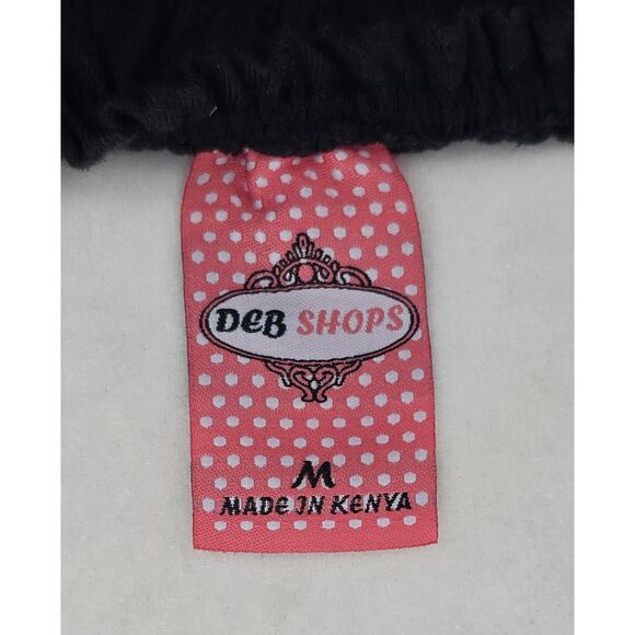 Y2K Deb Shops Black Smocked Off Shoulder Babydoll Swing Top Shirt MEDIUM 2000s - Picture 4 of 4